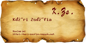 Kéri Zsófia névjegykártya