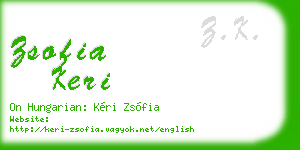 zsofia keri business card